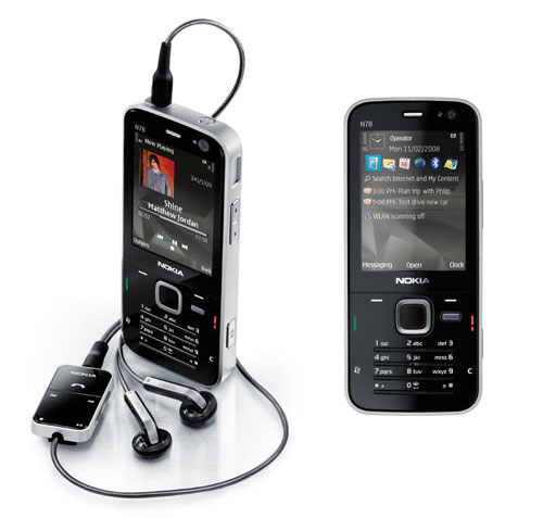 Nokia N78 with accessories