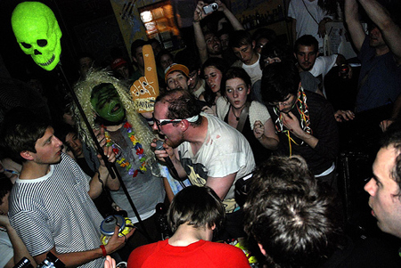 Dan Deacon surrounded by fans. Photo courtesy of venue.