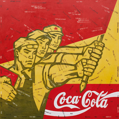 Wang Guangyi, Great Criticism: Coca Cola, 1990-3, oil on canvas, 200 x 200 cm; Farber Collection, New York