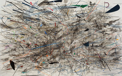 Julie Mehretu, Black City, 2005, ink and acrylic  on canvas, 308.8 x 487.7 cm