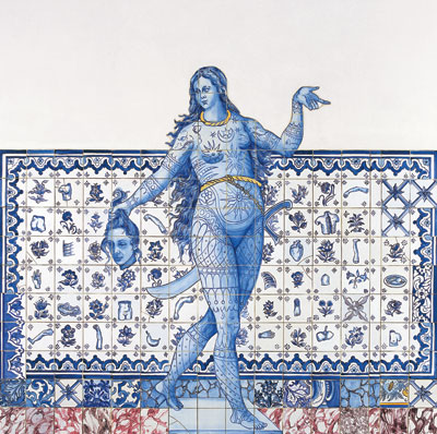 Adriana Varejão, Entrance Figure III (Figura de Convite III), 2005, oil on canvas, 200 x 200 cm