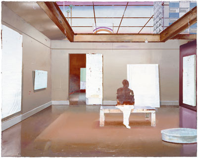 Matthias Weischer, Oberlicht, 2006, oil and egg tempera on canvas, 120 x 150 cm (47¼ x 59 in)