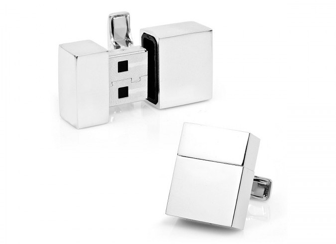 Silver USB Cufflinks