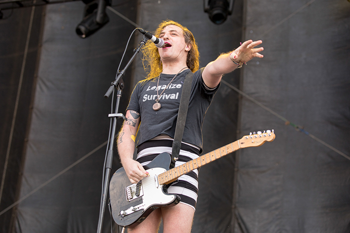 Vocalist and guitarist Mattie Canino of RVIVR Saturday at Riot Fest.